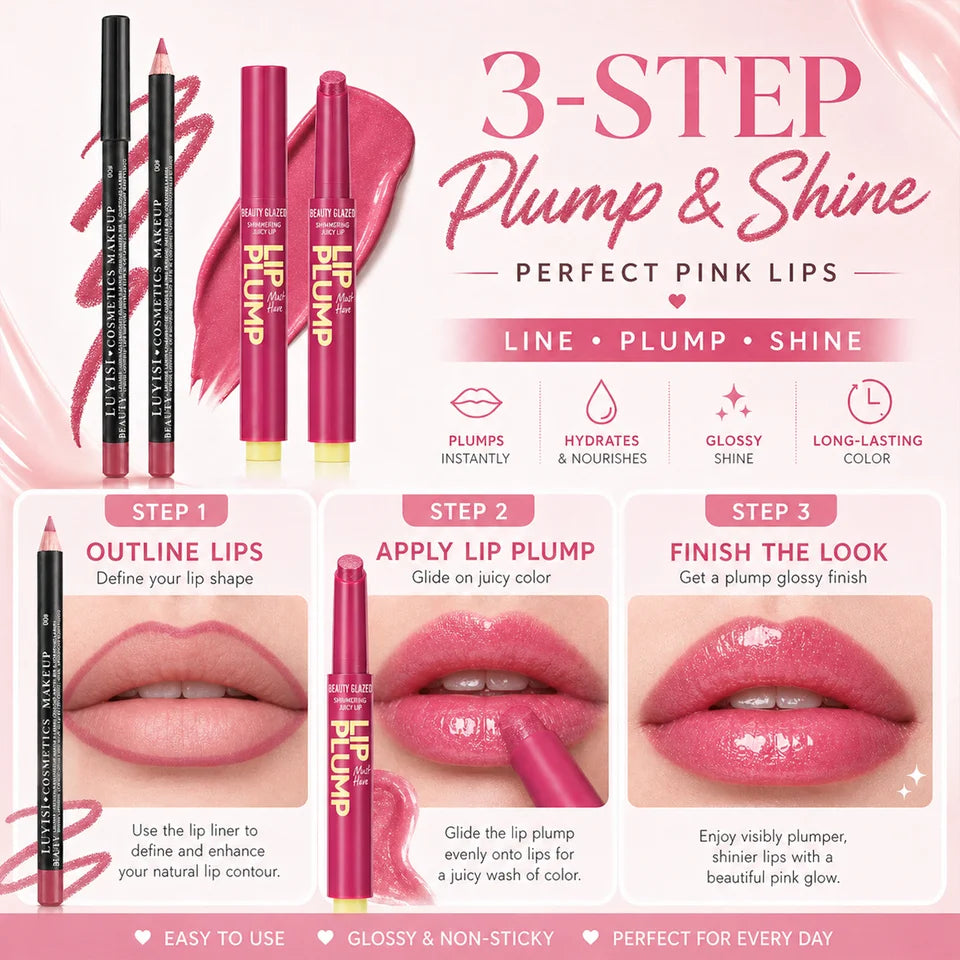 2pcs/set Lip Makeup Set:1PC Matte Lipliner+1PC Moisturizing Lipstick,Smudge-Proof, Natural Finish, Multiple Shade Lip Kit Combo,