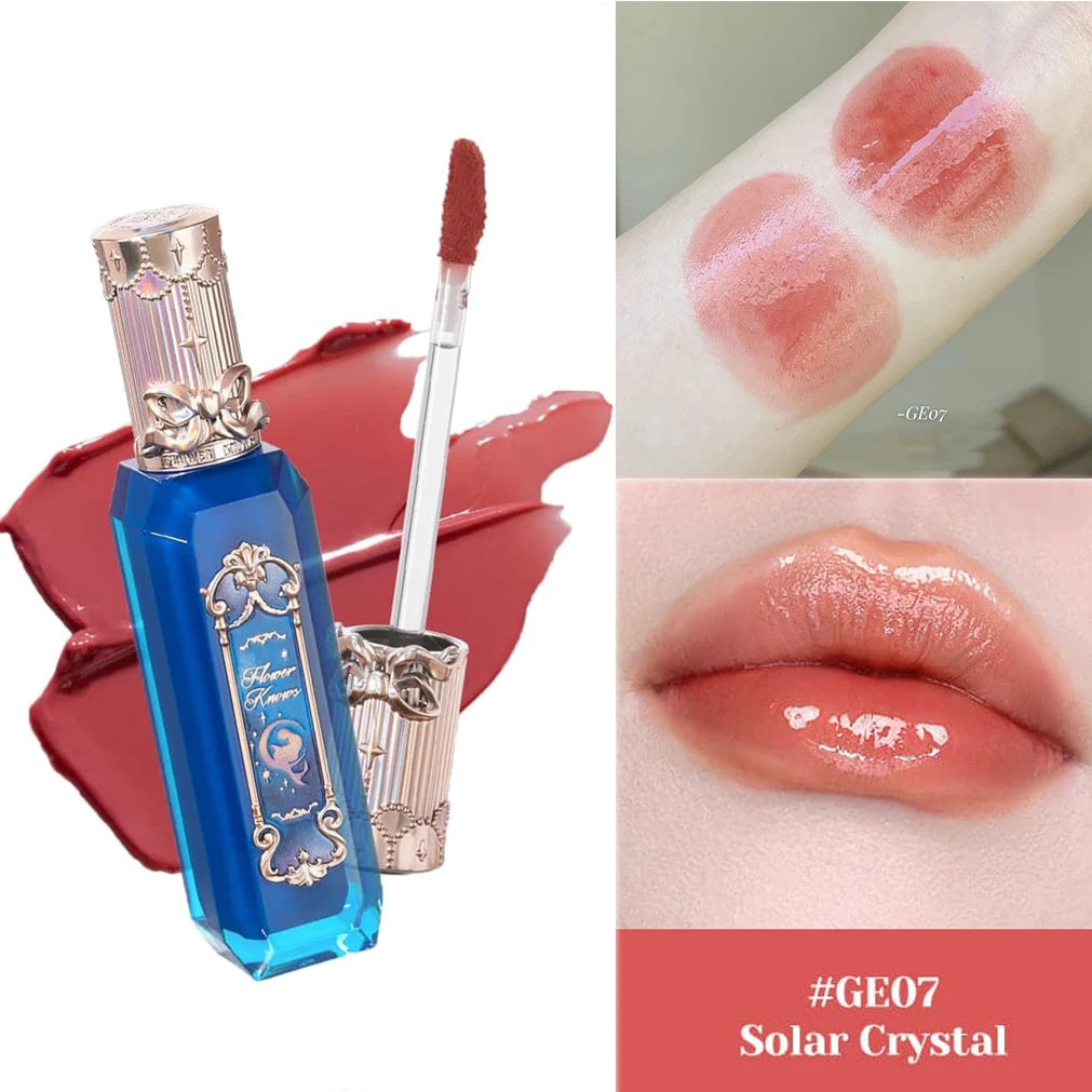 Flower Knows Full Collection Lip Gloss Tinted Lip Oil Vegan Hydrating Lip Makeup for Women Girls Non Sticky Moisturizing Shine