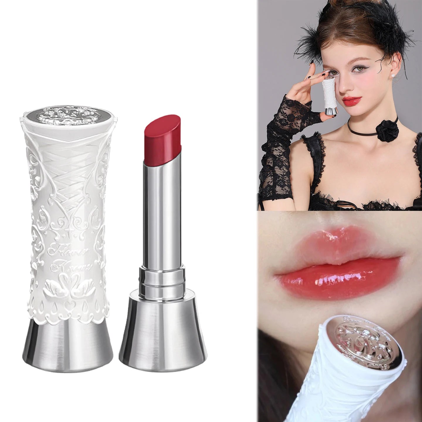 Flower Knows Full Collection Lip Gloss Tinted Lip Oil Vegan Hydrating Lip Makeup for Women Girls Non Sticky Moisturizing Shine