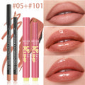 2pcs/set Lip Makeup Set:1PC Matte Lipliner+1PC Moisturizing Lipstick,Smudge-Proof, Natural Finish, Multiple Shade Lip Kit Combo,