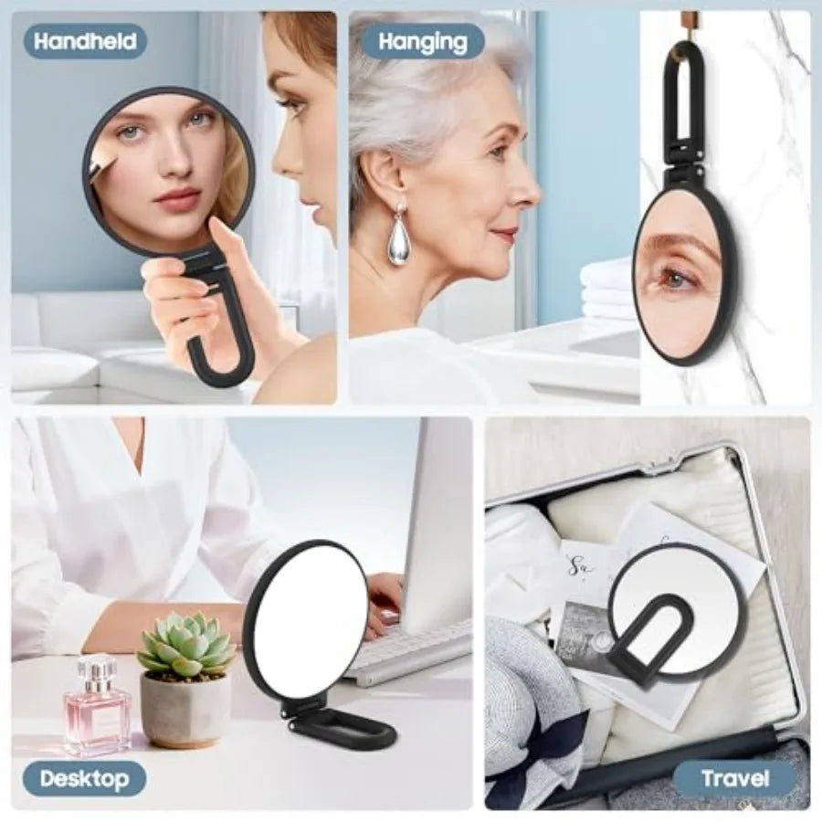 40X Magnifying Mirror, Hand Mirror for Makeup, Double Sided with 40X/1X Magnification, Travel Essential, Portable Foldable for