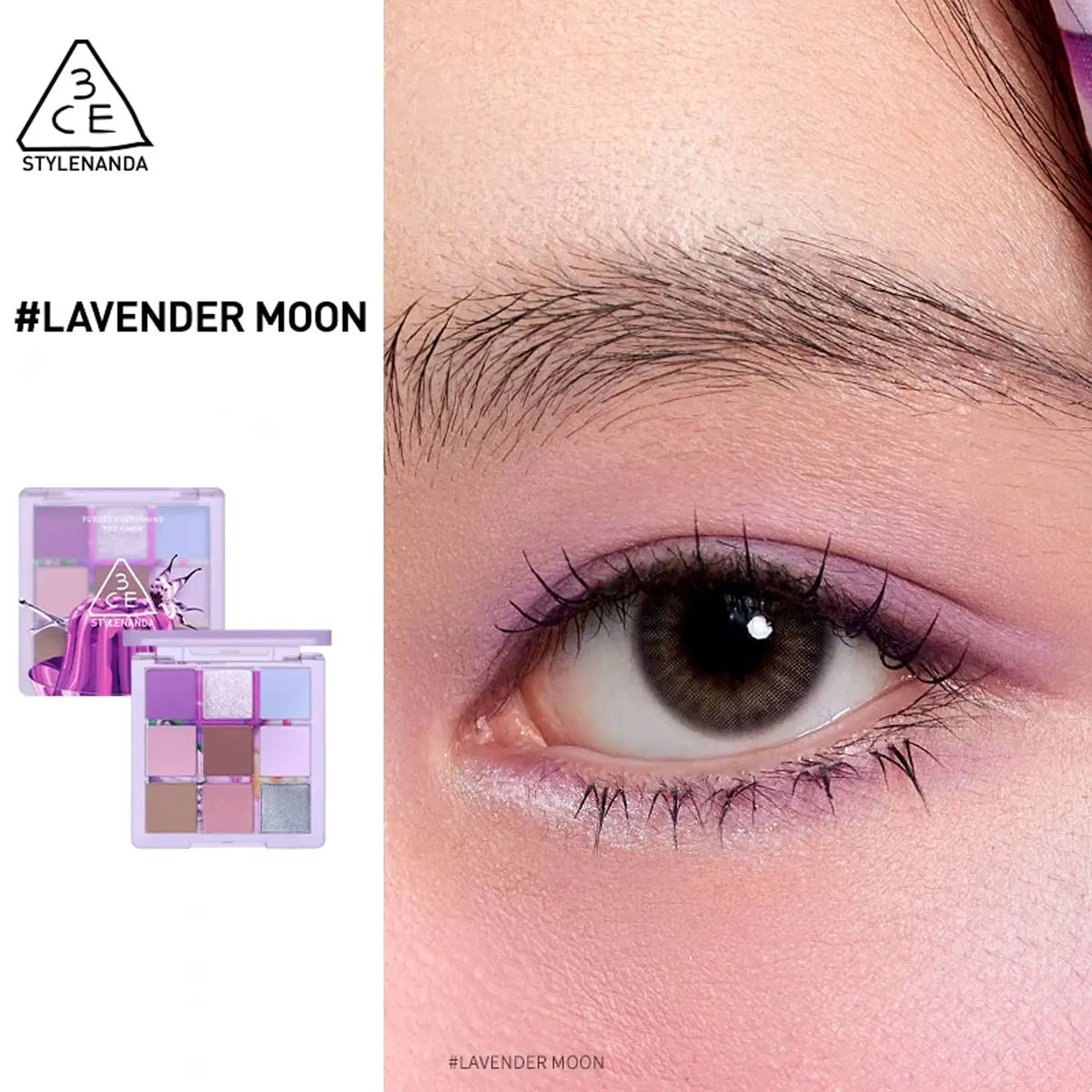 3CE Eye Color Plt-Lavender M.SCARF,High Pigment,Long-Lasting,Trendy&Multi-Use,Versatile,Luxurious,Korean Cosmetic,Korean Makeup
