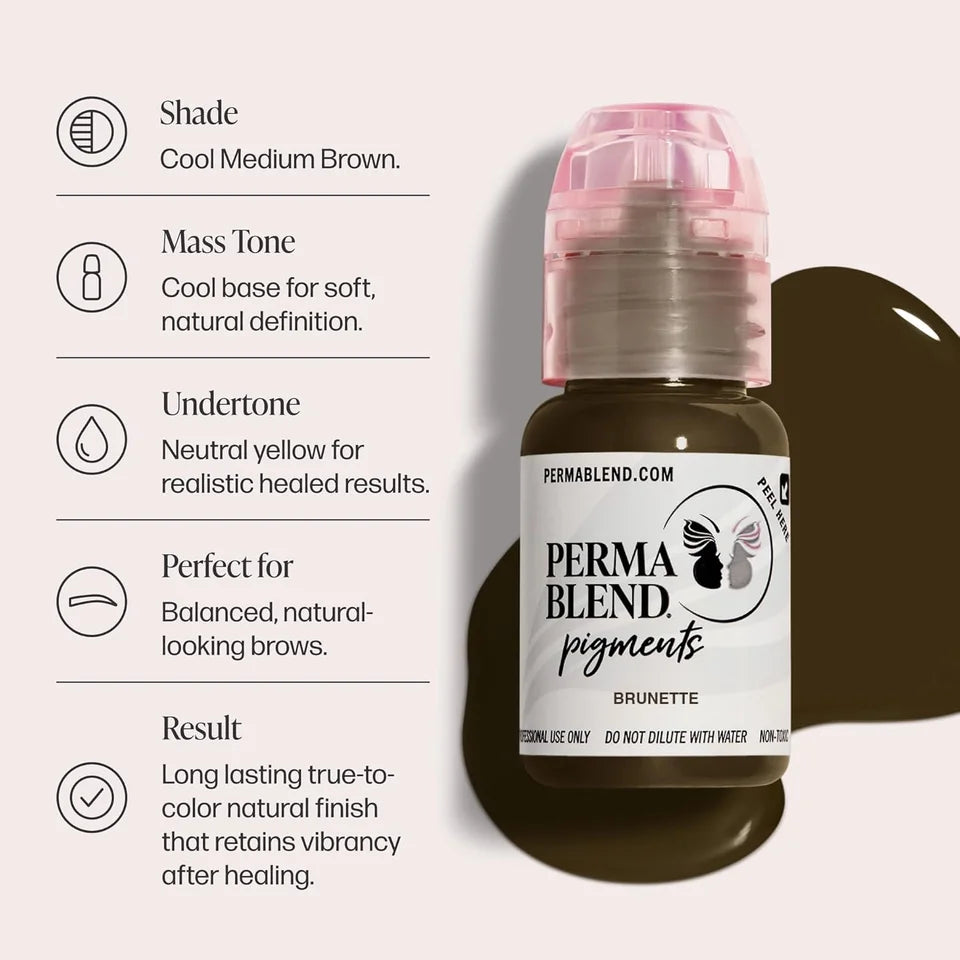 15ML Permanent Makeup Pigment Microblading Supplies for Eyebrow Tattoo Eyeliner Permanent Makeup Professional Tattoo Ink 0.5oz