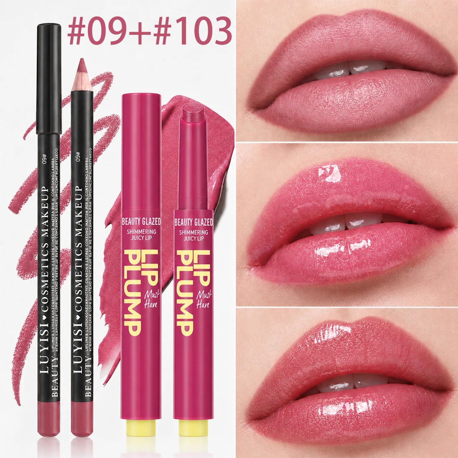 2pcs/set Lip Makeup Set:1PC Matte Lipliner+1PC Moisturizing Lipstick,Smudge-Proof, Natural Finish, Multiple Shade Lip Kit Combo,